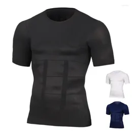 Herrkropps shapers classix män toning t-shirt gynekomastia kompressionskjortor hållning korrigerare undertröja magen bantning korrigerande