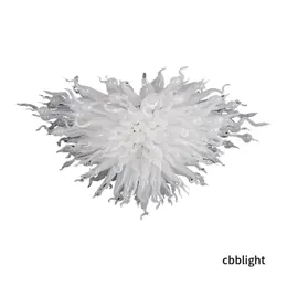Chihuly Style Ghiseliers Lamps Romantic White LED LEDING FOR WEDDAY عرضة موجزة باليد ثريا زجاجية مصباح فاخر LR386