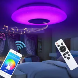 60W RGB埋め込み式インストール円形の星明かりの音楽導入天井灯とBluetoothスピーカーの調光状態の色を変えるLamp209c