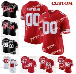 American College Football Wear Custom Ohio State Buckeyes College Football Jerseys 47 AJ Hawk 92 Haskell Garrett 83 Terry McLaurin 32 JACK TATUM 63 Bennett 24 Malik Ho