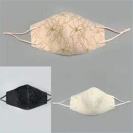 Designer Masks Recycling Reusable Mascarilla Foldable Women Face Mask Anti Haze Protect Fashion Mouth Respirator Lace Flower Custom T Dha5O