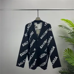 Designer Hoodie Mens tr￶ja Paris Home Versatile New Fashion Letter Jacquard Knit Cardigan tr￶ja Jackor Kvinnors l￶s skjorta Europeisk storlek XS-L 20