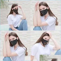 Designer masker stj￤rnor mascherine fj￤ril bomullsmode ansikte masker kristall inl￤gg svart andningsbar andningsskydd unisex barn annons en dhge4