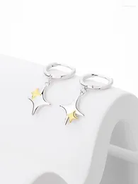 Orecchini pendenti Orecchini a forma di stella d'argento per le donne Kolczyki Srebrne 925 Orecchini Donna Brinco De Prata Original Feminina Fashion Jewelry 2022