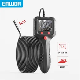 IP Cameras ENWOR 24" IPS Screen Endoscope 1080P HD IP68 Waterproof Camera Rigid Cable Pipe Sewer Car Industrial Inspection Borescope 8mm 221022