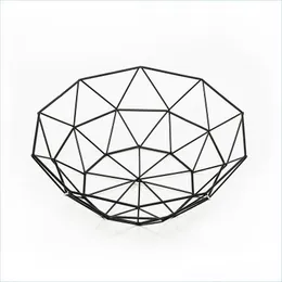 Storage Baskets Metal Fruit Basket Art Geometry Iron Wire Storage Baskets Living Room Home Table Ornaments Tray Simplicity Kitchen 6 Dhvoq