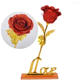 زهور الزهور هدية لصديقته الذهبية روز الزفاف الزفاف زهرة عيد الحب الذهب مع صندوق