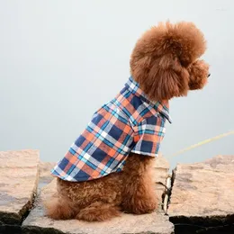 Vestuário de vestuário para cães roupas de xadrez roupas xadrez para cães camisetas super petfits pequenas fofas primavera impressão colorida menina colorida ropa perro