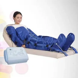 Portable Slim Equipment 16pcs air bags air pressure pressotherapy blue colors vest body lymphatic drainage cellulite reduction fat removal machine