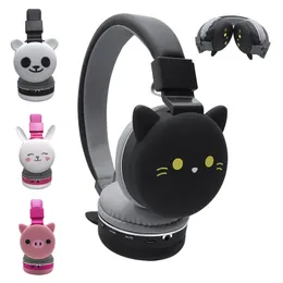 Cell Phone Earphones Wireless Cat Ear Headphones Bluetooth Young People Kids Foldable Stereo Headset 35mm Plug With Mic FM Radio 221022