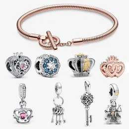 Coroa de joalheria feminina Crown Love Chain Charm Bracelets Diy Fit Pandora Style Bracelet