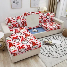 Capas de cadeira capa de assento de sofá de natal para sala de estar Papai Noel Claus Prinha almofada anti-poeira Protetor de mobiliário de capa deslizante