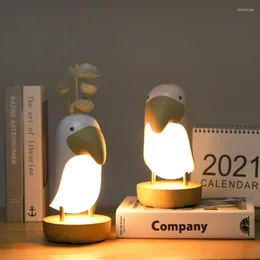 Nattlampor LED Toucan Bird Light Modern Nordic Table USB Lamp Home Luminaria Rum Lampe Bedroom Decor Study inomhusbelysning Dimbar