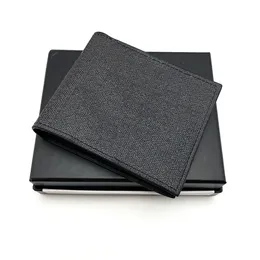 Moda masculina desinger bifold carteiras curtas clássico fino pequeno luxo carteira com impressão animal caoted feito de lona com caixa