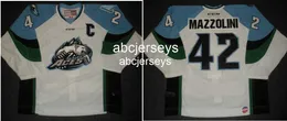 Men Vintage ECHL 2013 14 Alaska ACES 42 Nick Mazzolini CCM Hockey Jersey Custom أي رقم اسم