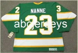 Homens Vintage # 23 LOU NANNE Minnesota North Stars 1967 CCM Hockey Jersey personalizado qualquer número de nome