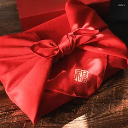 Gift Wrap Mid-Autumn Festival Chinese Year Packaging Accessories Red Blessing Square Scarf High End Box Decorations
