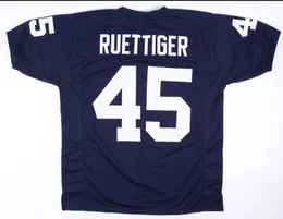 zszyty vintage v seck Rudy Ruettiger #45 Rudy Movie Navy Blue Football Jersey Rozmiar S-4xl Niestandardowy koszulka Numer Numer