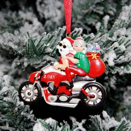 Decorazioni natalizie 2022 Famiglia Ornamenti fai da te Babbo Natale Ciondolo moto Albero Resina Natale Casa Anno regalo per bambini