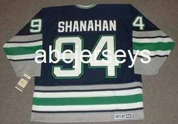 Herren Vintage# 94 BRENDAN SHANAHAN Hartford Whalers 1995 CCM Hockey Jersey individuell mit beliebiger Namensnummer