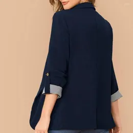 Ternos femininos Jaqueta chique blazer de comprimento regular Lavável Mulheres de botão único casual