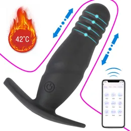 Kosmetyki wibrator bluetooth pintar untuk wanita pria steker anal pemijat prostat bola pochwy peregangan dildo panas mainan seks dewasa errotis