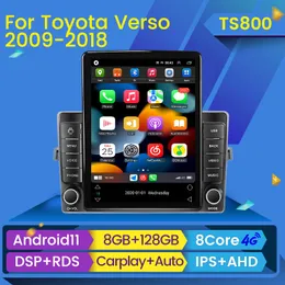 Toyota Verso EZのカーDVDラジオプレーヤー2009-2016 Tesla Style Android 11 GPSマルチメディアビデオナビゲーションステレオDSP BT
