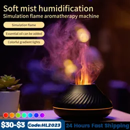 Andere smart home -producten vulkanische vlam aroma diffuser etherische olielamp 130 ml USB draagbare luchtbevochtiger met kleur nachtlicht mistmaker fogger led 221022