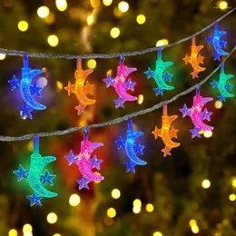 Strings Star Moon Led Fairy Curtain Light 6M 40 Holiday Lamp Garland Year String Wedding Outdoor Terrace Bedroom Home Decor