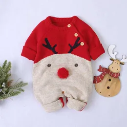 Specjalne okazje Baby Boys Christmas Rompers Reniftted Knift Infantil Jumpsuits Dziewczyny Dziewczęta Nowy Kostium Nowy Rok Kostum