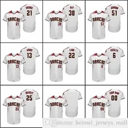 2021 Men #6 David Peralta Baseball Jerseys 51 Randy Johnson 21 Zack Greinke Ahmed Marte Lamb Anpassade kvinnor Youth Kid White Crimson Flex Base