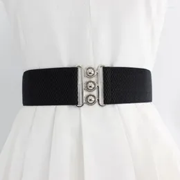 Belts 5CM Wide Ladies Elastic Buckle Belt Dress Versatile Decorative Waist Seal Womens Clothes Accessories