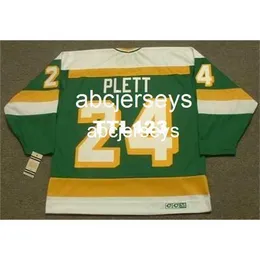 #24 Willi Plett Minnesota North Stars 1983 CCM Vintage Hockey JerseyStitch любой номер имени