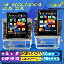 CAR DVD Radio Wideo Android 11 odtwarzacz Carplay 4G LTE dla pionowego dźwięku Tesla dla Toyota Alphard 2002-2007 Multimedia GPS