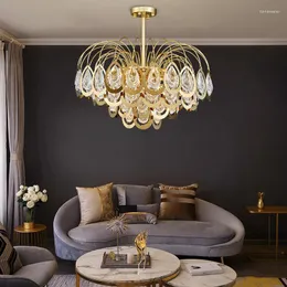 Kronleuchter postmoderne Luxusgold -LED -Kronleuchter Kreativität Kristall Wohnzimmer Hängende Lampe Lobby Restaurant Dekoration groß