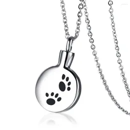 Catene in acciaio inossidabile con urna per cremazione di cenere, collana con ciondolo, gioielli per animali domestici, regalo per lui con catena