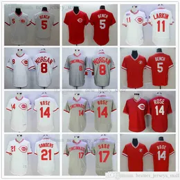 2019. Baseball 14 Pete Rose Trikots 5 Johnny Bench 11 Barry Larkin 17 Chris Sabo 8 Joe Morgan 21 Deion Sanders genähtes Trikot Mann Frauen