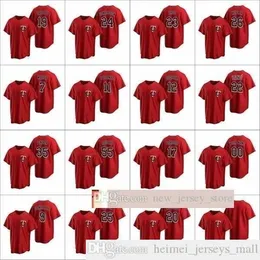 2021 Baseball Mężczyźni #22 Miguel Sano 20 Eddie Rosario 11 Jorge Polanco Sabato Mauer Custom Women Youth Kid Kid Red Alternate Jersey