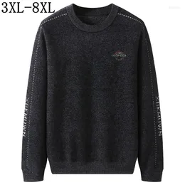 Blusas masculinas 8xl 7xl 6xl 2022 Sweater de moda de luxo de inverno Homens de alta qualidade Pullover impresso de espessura