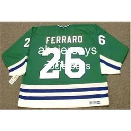 # 26 RAY FERRARO Hartford Whalers 1989 CCM Tk Away Hockey Jersey Stitch qualquer número de nome