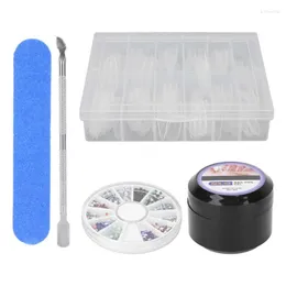 Nail Gel Clear Fake Tips Set Solid Glue File Kit Strong Adhesion Resin Cuticle Pusher For DIY Nails
