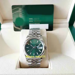 Идеальное качество EWF 126200 36 мм мисс Женщина смотрит на зеленый зеленый циферблат нержавеющий 904L Сапфировый юбилейный браслет автоматические механические женские наручные часы