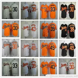 2019th Mens 여성 청소년 야구 유니폼 30 Chris Tillman 스티치 33 Eddie Murray 39 Kevin Gausman 43 Jim Johnson 49 Dylan Bundy Jersey