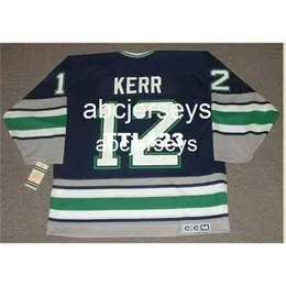 #12 Tim Kerr Hartford Whalers 1992 CCM Vintage T Hockey Jersey Stitch valfritt namnnummer