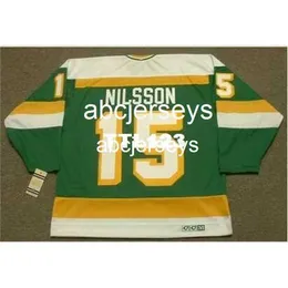 #15 KENT NILSSON Minnesota North Stars 1985 CCM Vintage Tk Home Hockey Jersey Stitch any name number