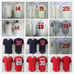 Vintage Baseball Jersey 12 Francisco Lindor 14 Larry Doby 19 Bob Feller 28 Corey Kluber 29 Satchel Paige 30 Joe Carter Blank 1948 Men Women