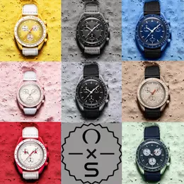 Monde Watch Automatic Quarz Watch Bioceramic Herren Uhren hochwertige wasserdichte leuchtende Chronographie -Lederbandhandelsscheine mit Kasten