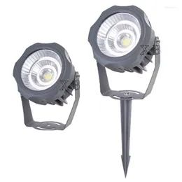 إضاءة في الهواء الطلق مصباح العشب DC12V Landscape Lights مقاومة للماء AC85-265V 10W/15W/20W/30W IP65 SPIKE COB لمصابيح الحديقة بقعة