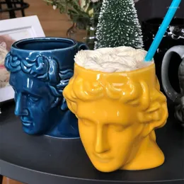 Kubki hiszpańskie starożytne greckie Apollo David Head Mug rzymski rzeźba rzeźby wodna