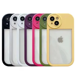 Kameraobjektivschutz Transparente Handyhüllen für iPhone 14 Plus 13 12 11 Pro Max 7plus Candy Color Clear Cover Stoßfest Anti Fall